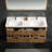 Fully Assembled Luxury 60" Oak Floating Bathroom Vanity & Sinks Mid-Century Style Wall-Mounted Bathroom Cabinet