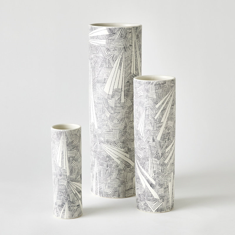 Searchlight Handmade Ceramic Table Vase, 10" H x 3.25" W x 3.25" D