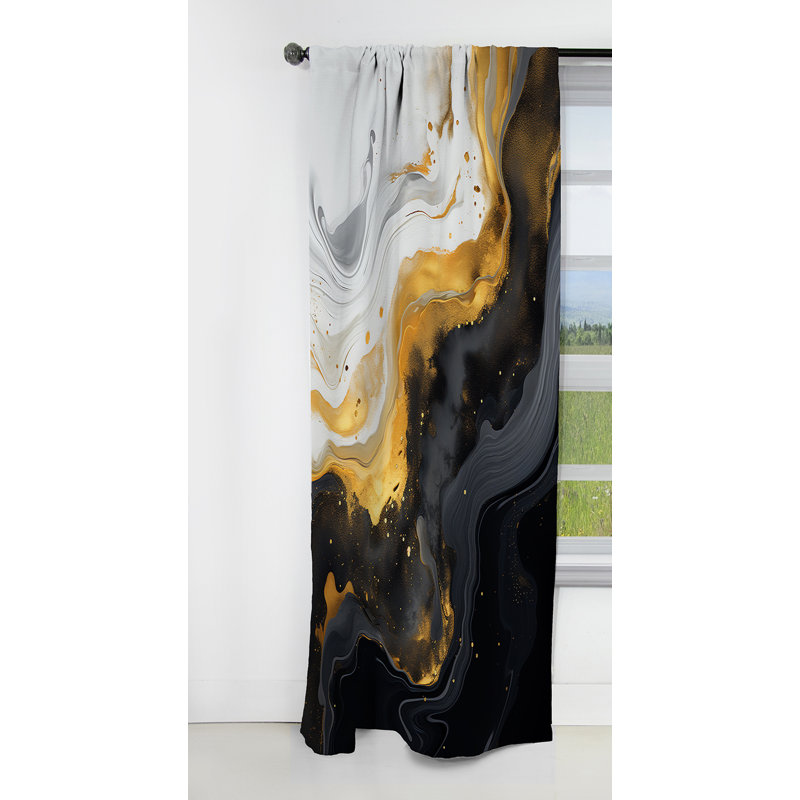 Philomena - Rideau occultant en marbre marbré abstrait - 1 panneau, L 52 po x L 90 po