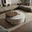 Round microcrystalline stone coffee table