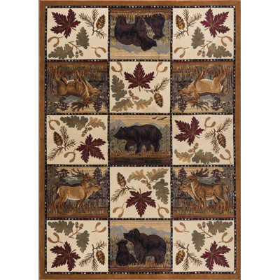 Tapis beige à motif floral Blake