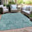 Machine Washable Indoor/Outdoor Xhevrie Blue Rug-674399224