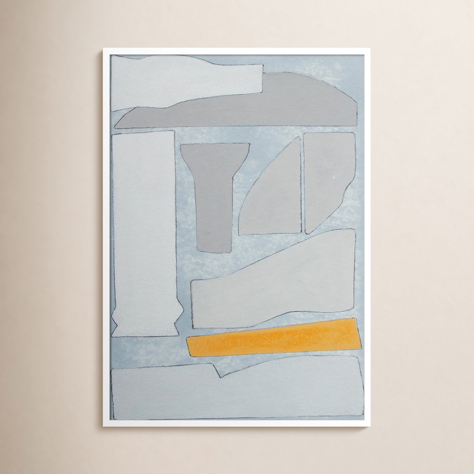 Femi "Elements of the Chateau II" Print, White, 41" H x 29" W x 1" D