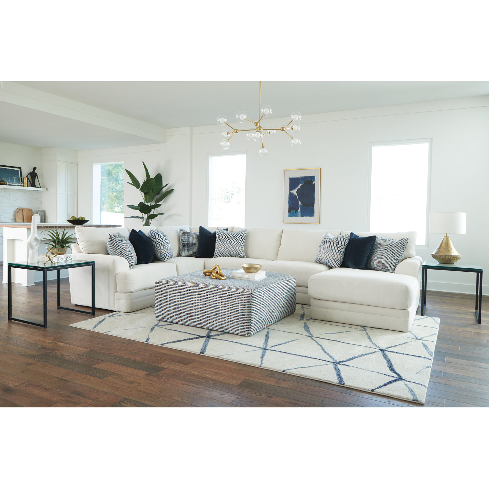 Mazekine Modular Upholstered U-Sectional, Left Hand Facing