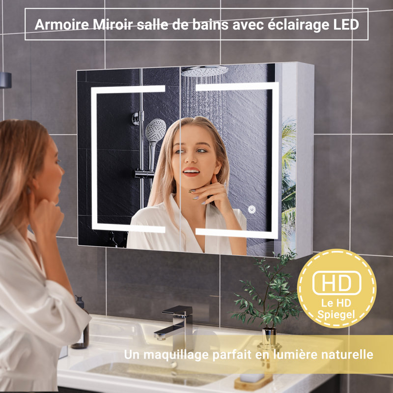 Mirrored Bathroom Cabinets Adjustable Shelves