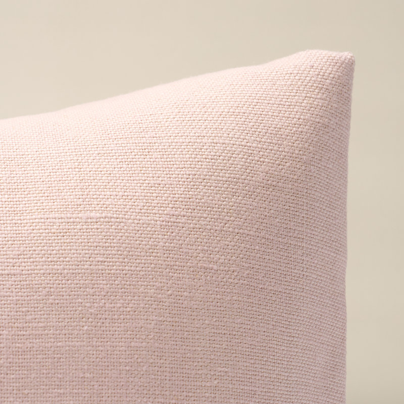 Piet Performance Linen  Lumbar Pillow, 12"H x 24"W, Pink, Rectangular