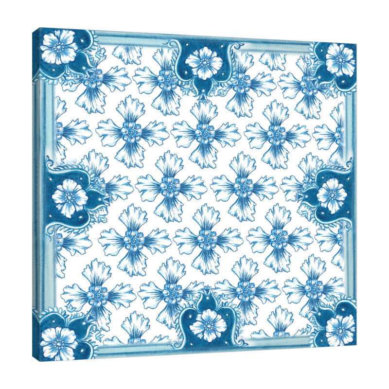 «Chinoiserie Tile», toile tendue par Charlton Home®, H 12 po x l 12 po x P 1,5 po