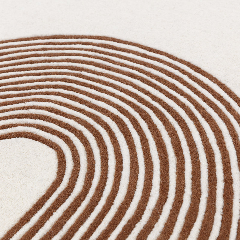 Burnest Wool Hand Woven Cream/Orange Area Rug, Rectangle 160 x 230cm