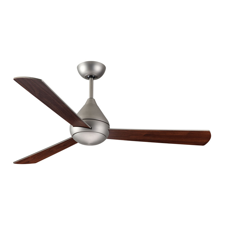 52'' Ceiling Fan, Satin Steel with Walnut Blades