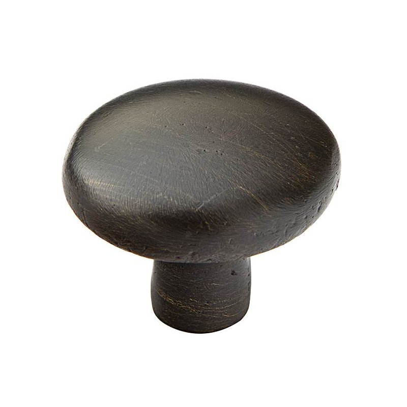 Poignée d'armoire ronde Emtek Sandcast, Patine bronze moyen, H 1,25 po x l 1,25 po x P 1,13 po