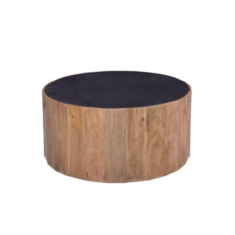 Rowen Stone Top Drum Cocktail Table