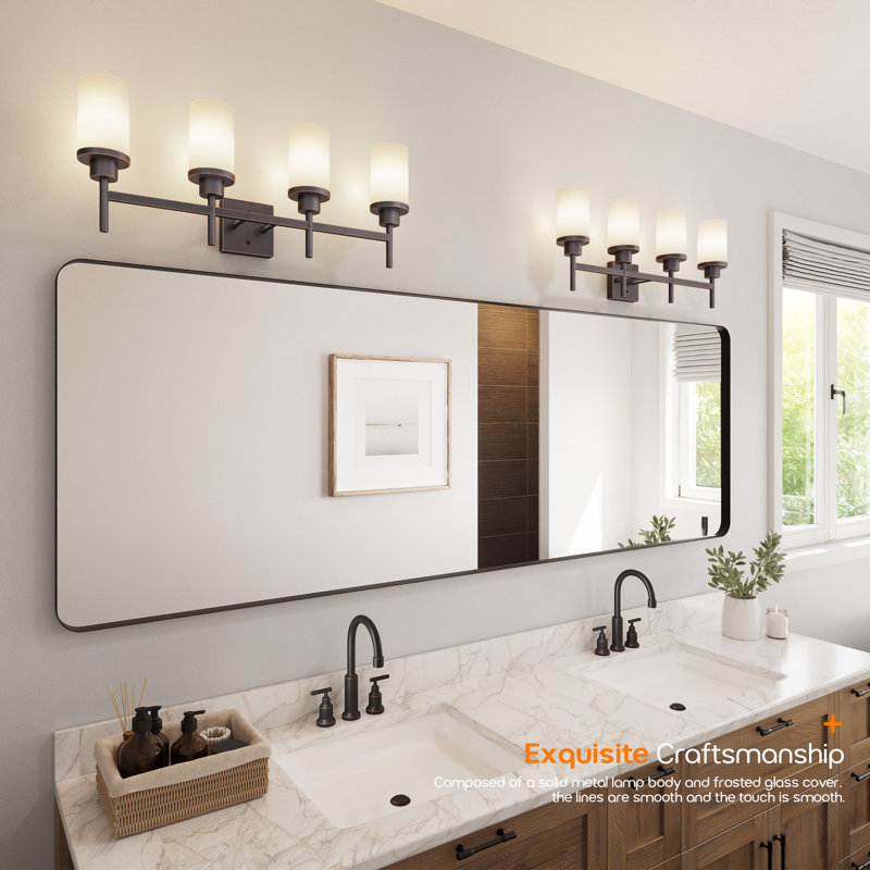 4-Light Bathroom Vanity Lighting, Oil Rubbed Bronze