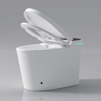 Modern Bathroom Smart Bidet Toilet - Auto Open/Close, Foot Sensor, Warm Water Supply, White Intelligent Open/Close Seat, Rear Cleansing Mode,