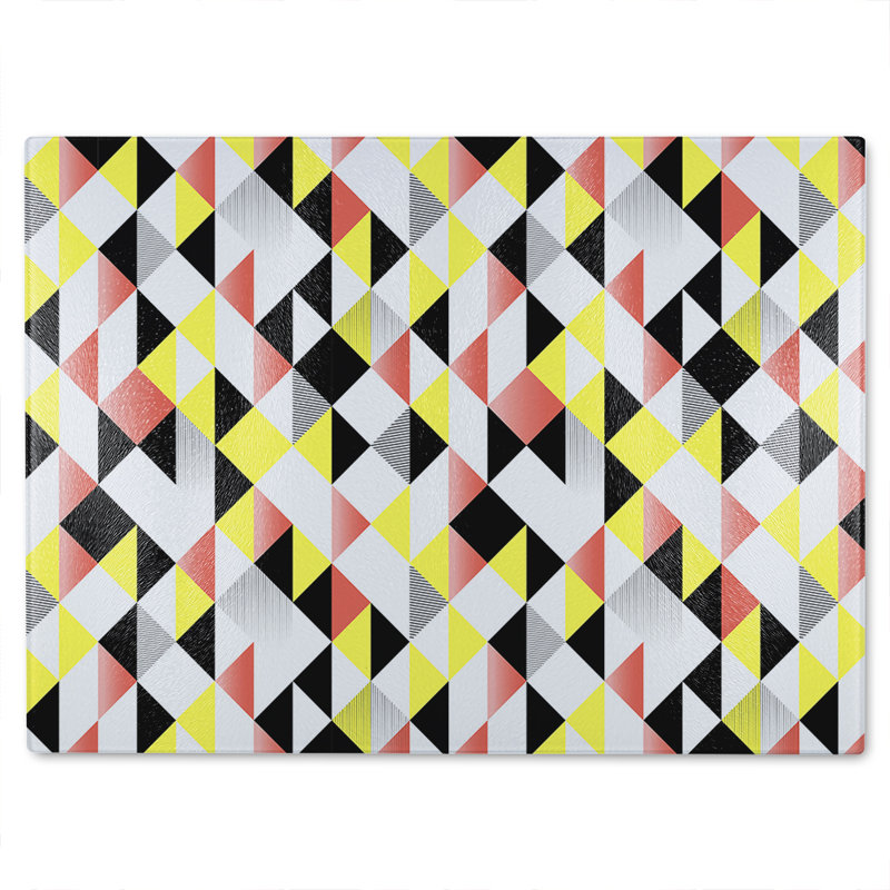 Geometric Pattern Glass Chopping Board