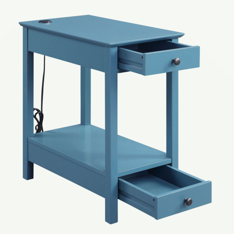 Table d'appoint avec rangement USB, Sarcelle