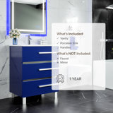 Marlaya 32'' Single Bathroom Vanity with Porcelain Top