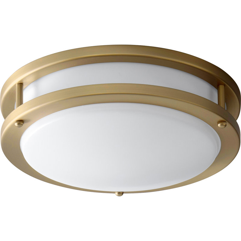 Winsted Acrylic LED Flush Mount, Aged Brass