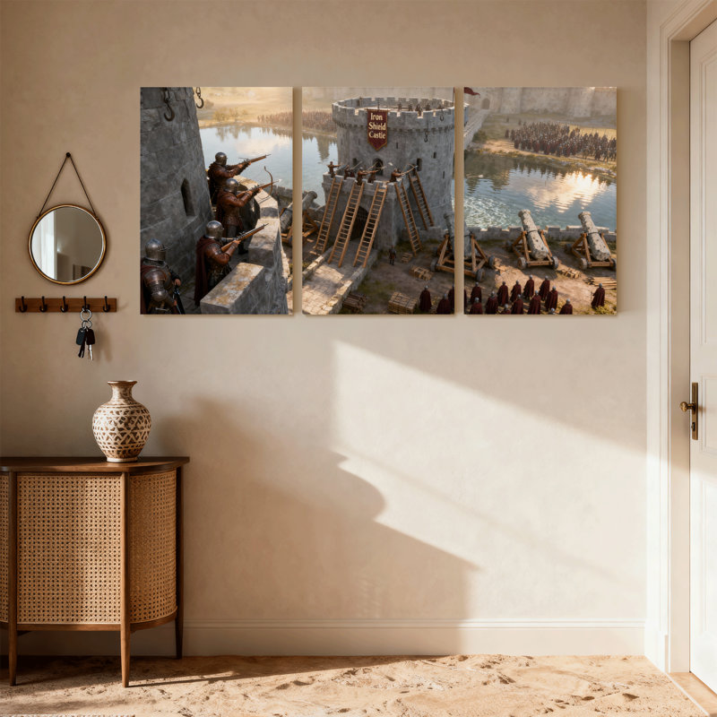 Ensemble de 3 reproductions d'art sur toile Mid-Century, H 30 po x l 60 po