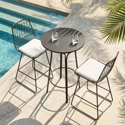 Nico Metal Outdoor 26.25'' Counter Stool with Cushion