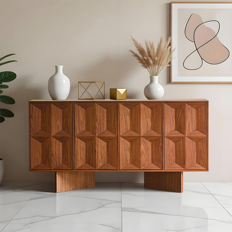 Buffet simple et spacieux, H 34,25 po x l 62,21 po x P 15,74 po, Brun