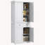 Armoire de rangement de style campagne 72,5 po avec 4 portes, un tiroir et des tablettes réglables-183899227