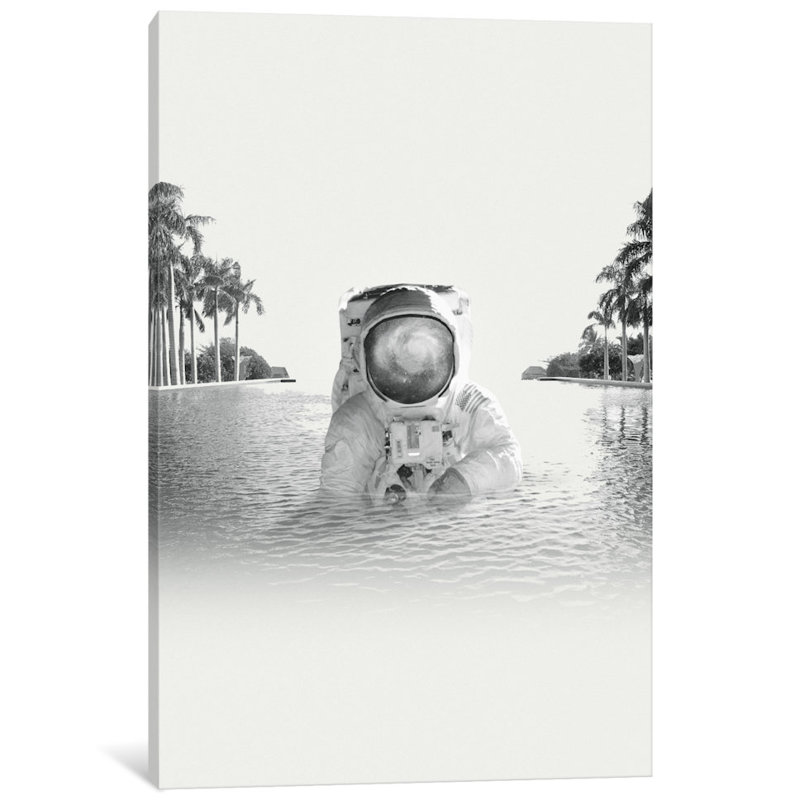 «Astronaut», reproduction d'impression sur toile, H 26 po x l 18 po x P 1,5 po, Toile tendue, Pas de tapis