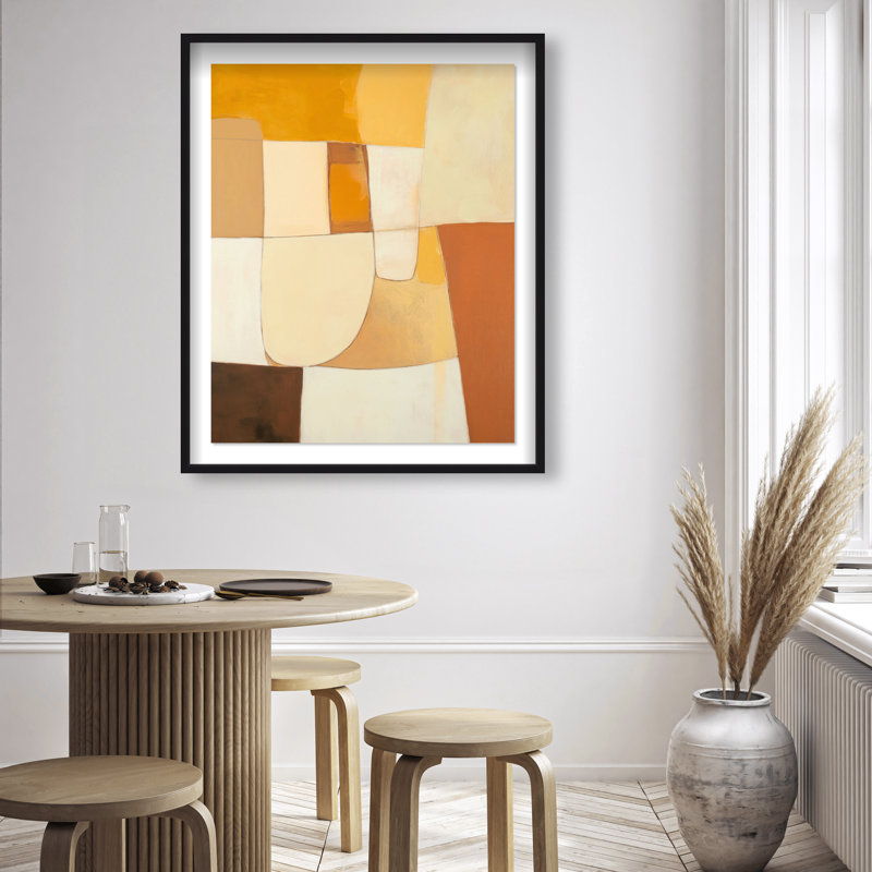 Tawny Hues II Shadowbox Abstract Print by Oliver Gal, Black Frame, 16 x 20, 46.5"H x 37.5"W, Black Frame