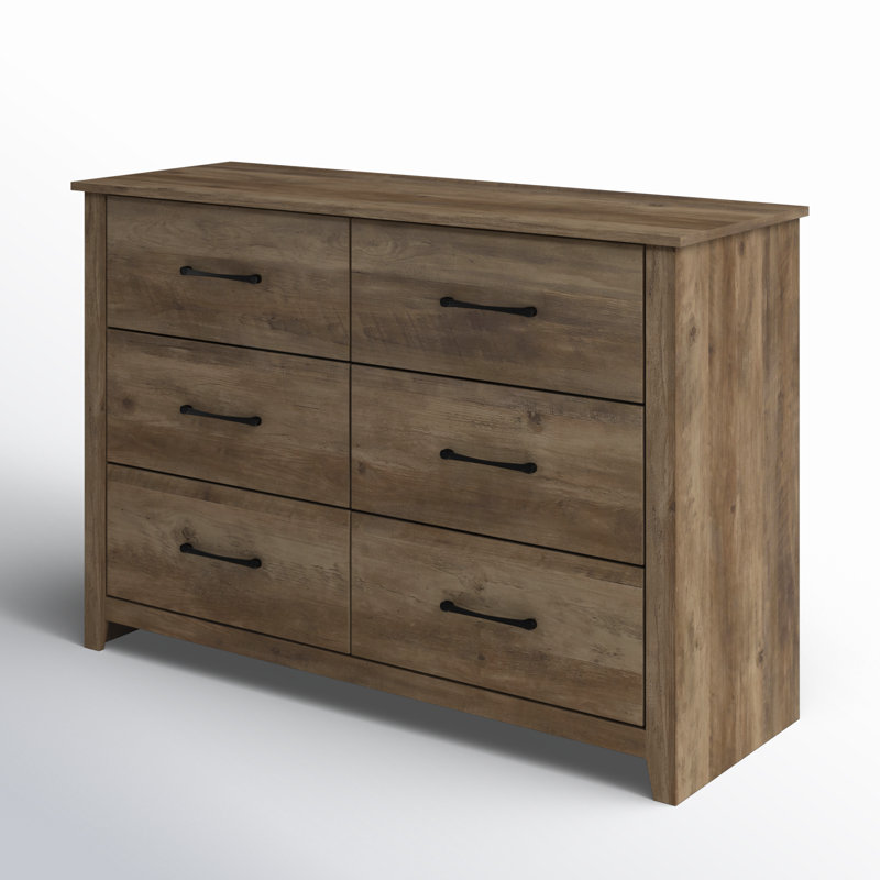 Commode double 6 tiroirs Walter, Chêne noueux