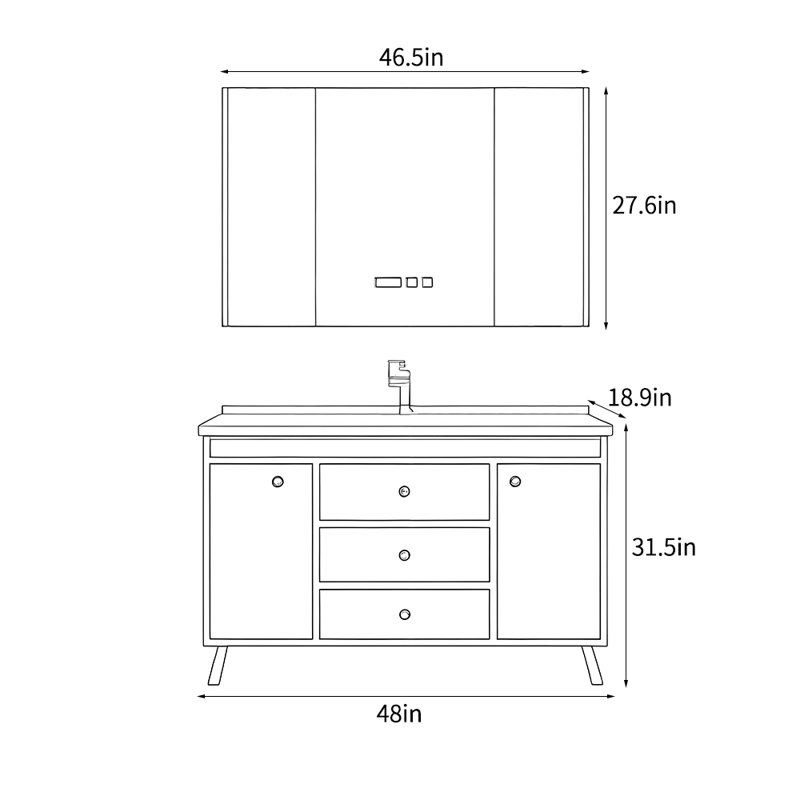 Ancient style brown bathroom cabinet