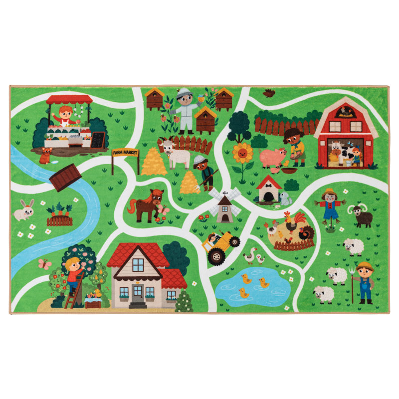 Tapis rectangulaire en polyester, Rectangle 2 pi 6 po x 5 pi