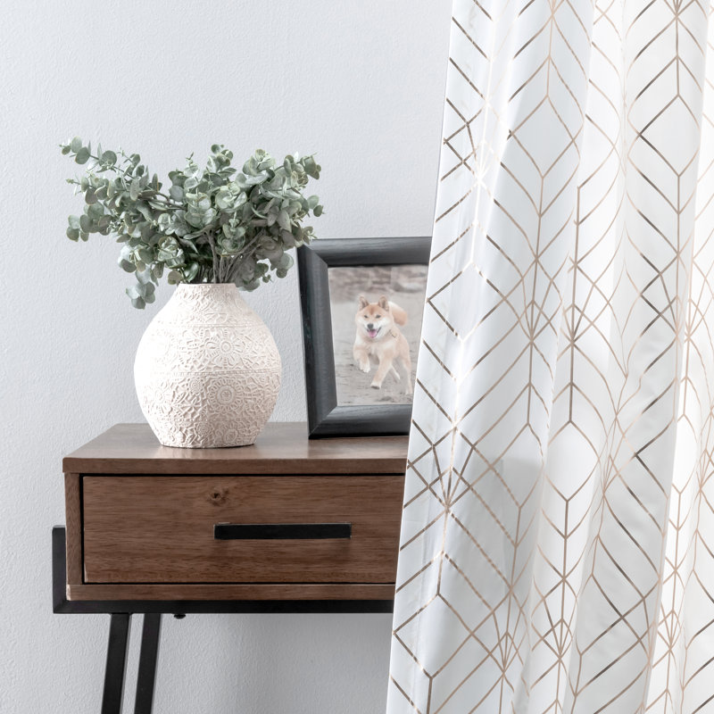 Panneau de rideau simple semi-diaphane avec passe-tringle Deco, L 48 po x L 63 po