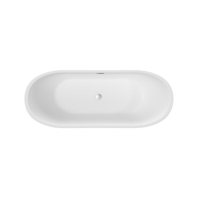 59'' acrylic freestanding bathtub with unique diamond pattern design: spacious oval shape