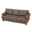 Canapé en cuir de vache de 83 po avec revêtement en similicuir de 83 po-2007422880