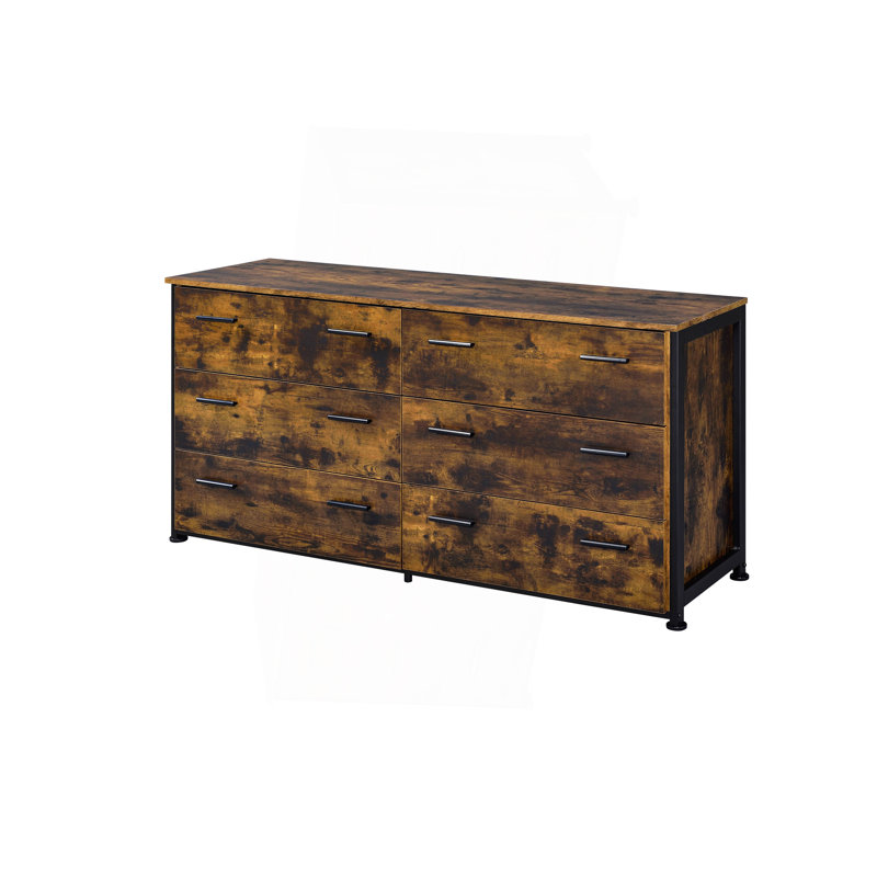 Dresser In Rustic Oak & Black Finish