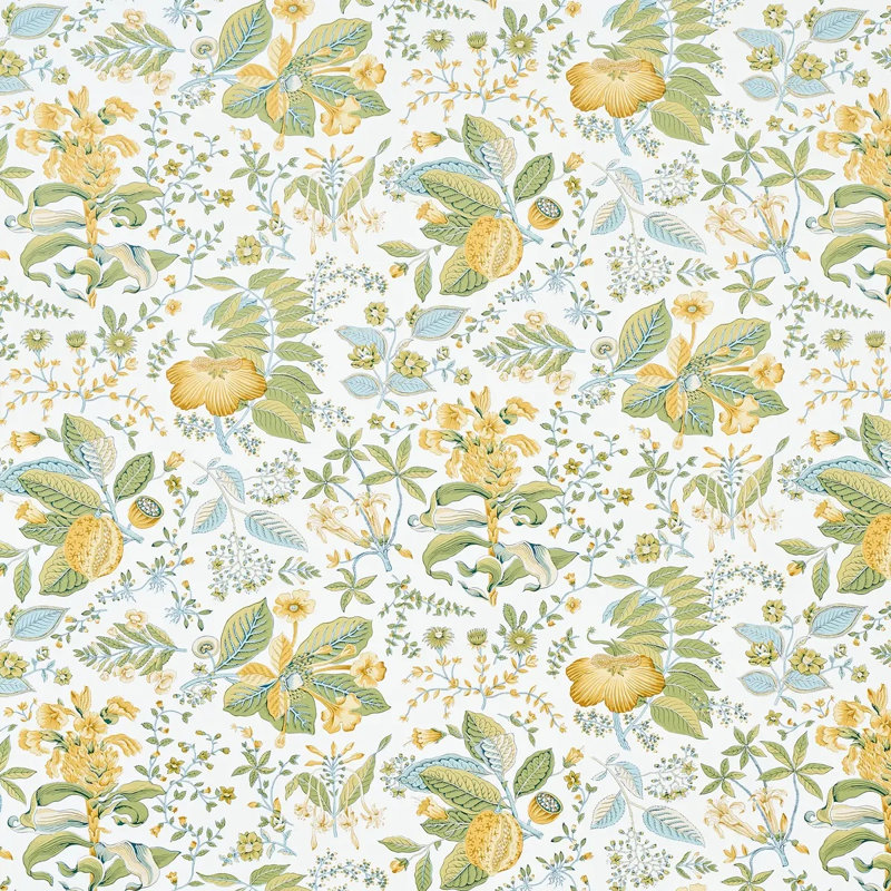 Papier peint botanique grenade, Citron