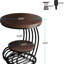 Table de bout ronde 19,68 po avec rangement à 2 niveaux - table d'appoint rustique avec structure en métal arqué, table de chevet compacte ou table d'appoint pour le salon, la chambre à coucher et les petits espaces-1355313690