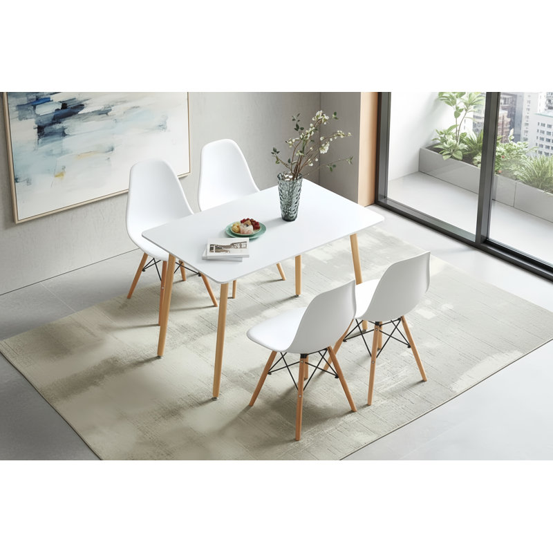 Ensemble de table et chaises de salle à manger 5 pièces, ensemble de table rectangulaire moderne et quatre chaises