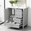 Meuble-lavabo moderne de 30 po avec lavabo, porte à fermeture douce et 3 tiroirs, structure en bois massif pour le rangement et le style-133217713-133217712