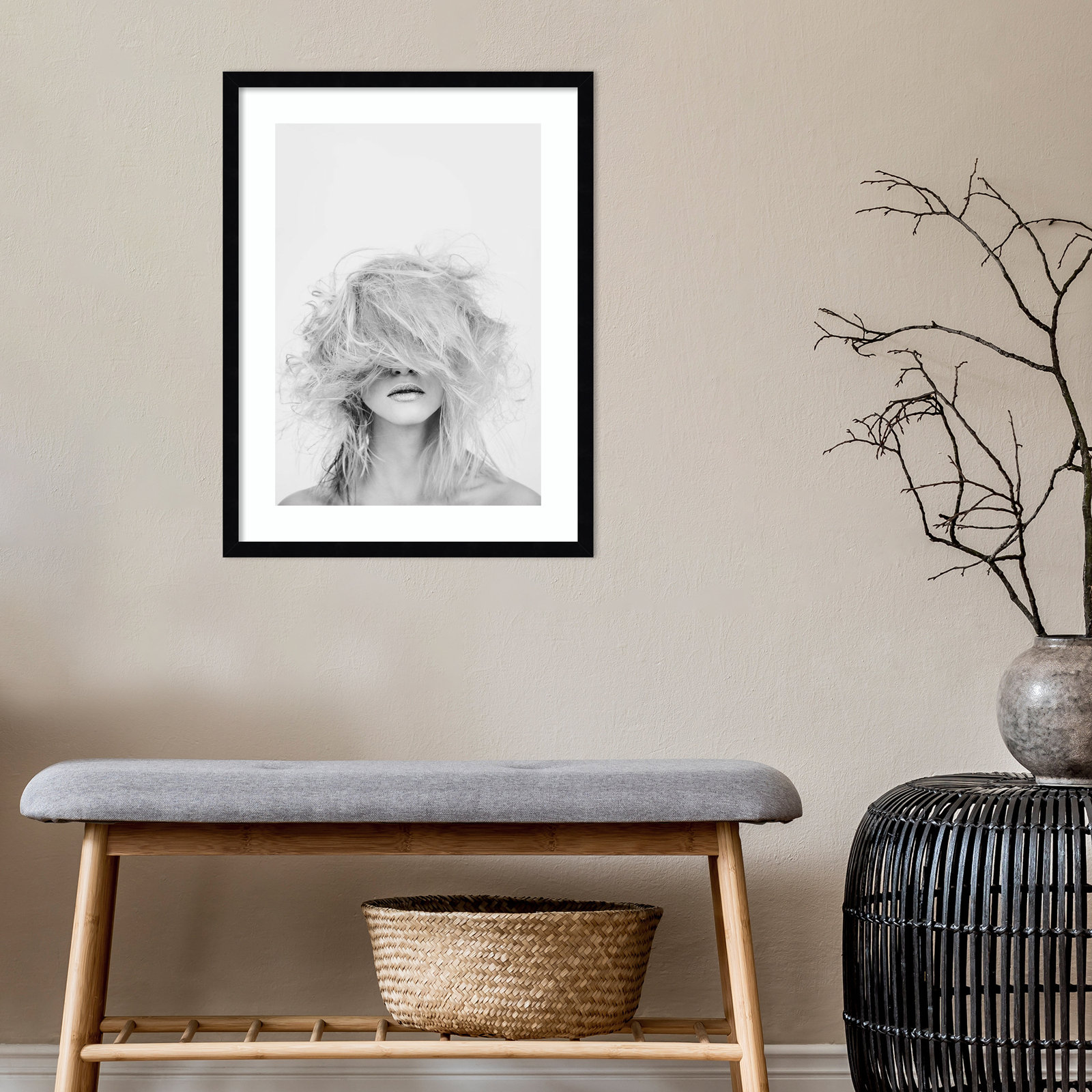 Valora "Makeover" Print on Wood, Black Framed, 25" H x 19" W