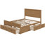 Base de lit avec rangement moderne en bois avec 6 tiroirs, lit plateforme avec support en lattes de bois-384382293