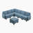 Hultgren 112" Modern & Contemporary 7-Piece Sectional Sofa - Textured Upholstery Sectional Sofa, Hidden Storage, Ottoman