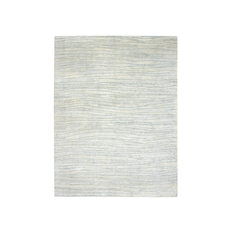 Tapis oriental moderne en soie pure noué à la main 9 pi x 12 pi Swan