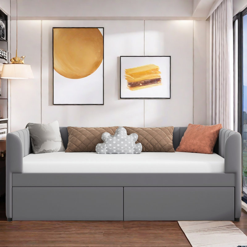 Aliasa Upholstered Velvet Daybed, Gray