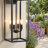 26" H Large Outdoor Wall Sconce Modern Matte Black Porch Lantern with Clear Glass-1094626546