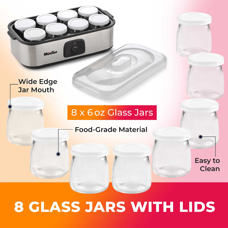 Set Of 12 Glass Yogurt Jars With Leakproof Lids For Heilwiy Yogurt Makers,  Kids Yogurt