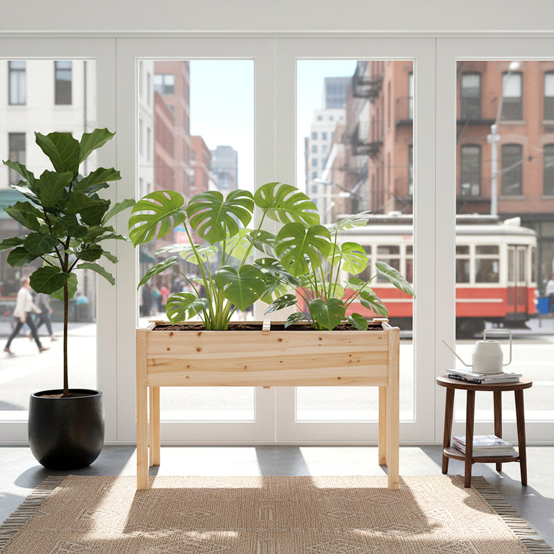 Wood Planter Box, Natural Wood