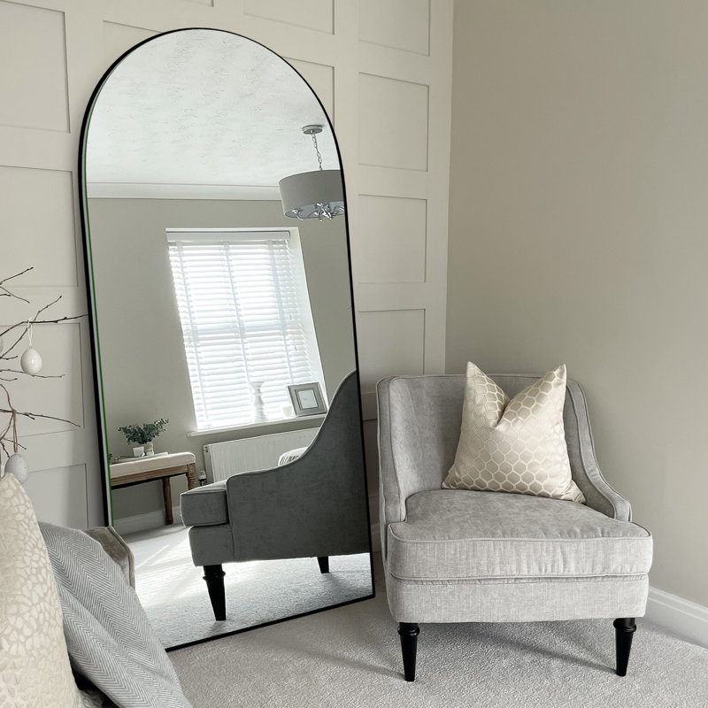 Miroir de plancher Leeron, Noir, 70,9 po x 27,6 po