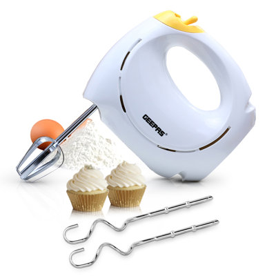 GEEPAS 150W Hand Mixer - Electric Whisk, Handheld Food Collection Cake Mixer for Baking - 7 Speed Turbo & Eject Button, Stainless Steel Beaters & Dough Hooks for Whipping Cream Dough Egg Beater