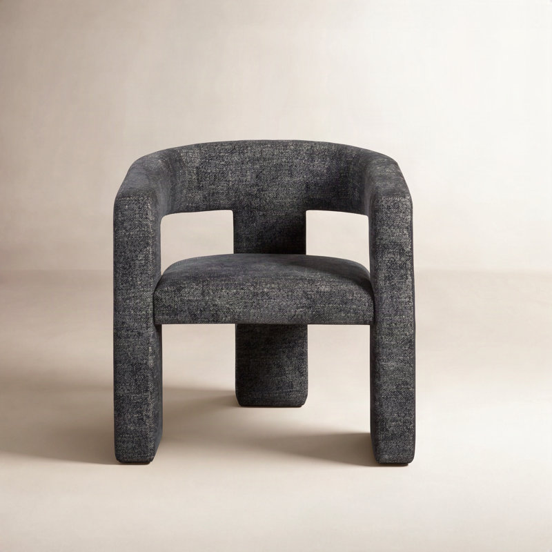 Elo Barrel Chair, Black Multi Boucle