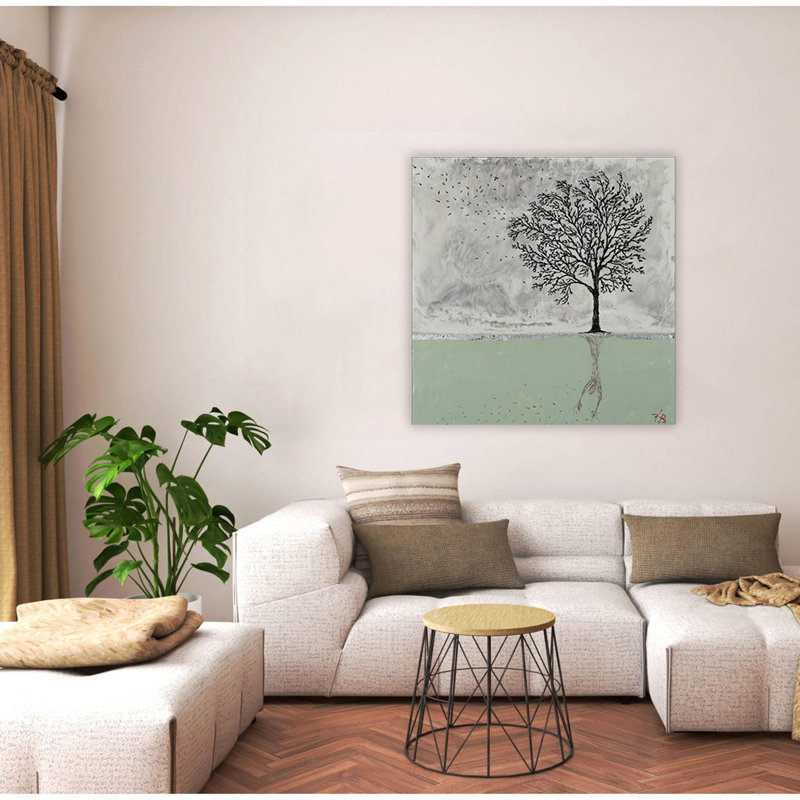 "Arbre de la solitude", art mural sur toile, Toile tendue, H 30 po x l 30 po